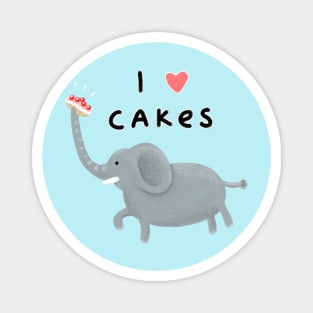 Elephant Loves Cakes Magnet